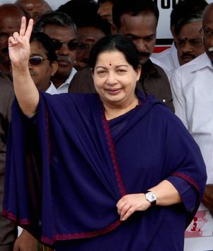 Former Tamil Nadu Chief Minister and AIADMK General Secretary J. Jayalalithaa (1948-2016) waves to her party supporters. (R Senthil Kumar/PTI) Former Tamil Nadu Chief Minister and AIADMK General Secretary J. Jayalalithaa (1948-2016) waves to her party supporters. (R Senthil Kumar/PTI)