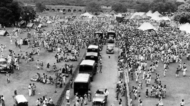 In September, 1947, Muslims gather as they as they seek protected transport to Pakistan (Popperfoto/Getty Images) In September, 1947, Muslims gather as they as they seek protected transport to Pakistan (Popperfoto/Getty Images)