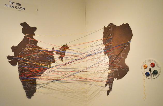 Mera Gaon, an installation on display as part of the ‘Mumbai Return: Journeys Beyond the City’ exhibition.