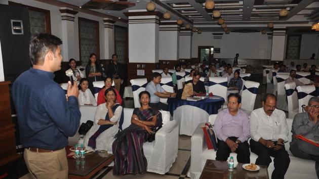 Participants attend a workshop in Dehradun on Friday ahead of mass screenings to be held for identifying non-communicable diseases in three districts. (Vinay Santosh Kumar/HT) Participants attend a workshop in Dehradun on Friday ahead of mass screenings to be held for identifying non-communicable diseases in three districts. (Vinay Santosh Kumar/HT)