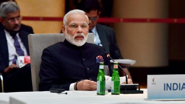 Prime Minister Narendra Modi speaks at the G20 summit in Hamburg, Germany, on Friday. (PTI Photo) Prime Minister Narendra Modi speaks at the G20 summit in Hamburg, Germany, on Friday. (PTI Photo)