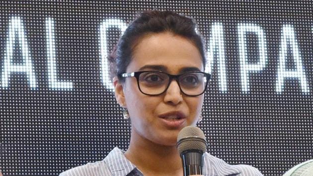 Swara Bhaskar at the launch of a national campaign against mob lynching, in New Delhi on Monday.(PTI)