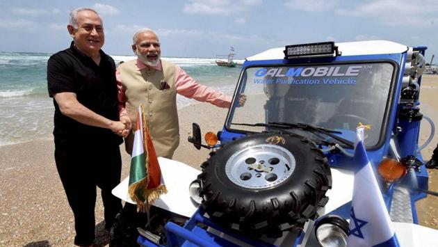 PM Modi and Mr Netanyahu have sought to extend Indian-Israeli cooperation beyond the billions of dollars in defence deals between them during the three-day visit. (PTI) PM Modi and Mr Netanyahu have sought to extend Indian-Israeli cooperation beyond the billions of dollars in defence deals between them during the three-day visit. (PTI)