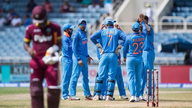 West Indies kept losing wickets at regular intervals and Indian bowlers never really allowed their batsmen to settle down. (AFP) West Indies kept losing wickets at regular intervals and Indian bowlers never really allowed their batsmen to settle down. (AFP)