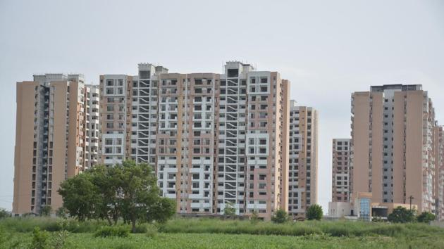 The Madhuban Bapudham scheme is seen as a potential source of income for the authority. It is spread over an area of more than 1,250 acre of land belonging to several villages and located between NH-24 and erstwhile NH-58. (Sakib Ali/HT Photo) The Madhuban Bapudham scheme is seen as a potential source of income for the authority. It is spread over an area of more than 1,250 acre of land belonging to several villages and located between NH-24 and erstwhile NH-58. (Sakib Ali/HT Photo)