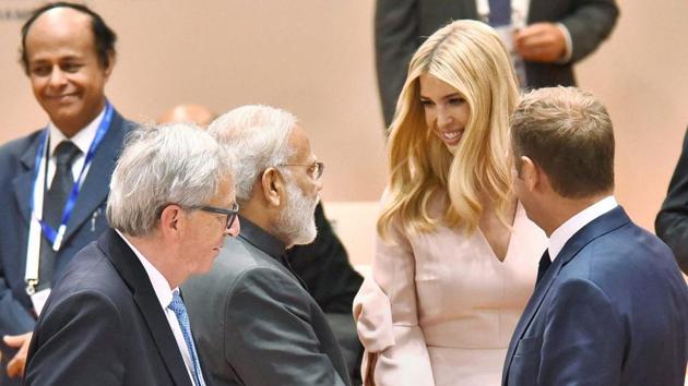 Prime Minister Narendra Modi meets with the leaders of different countries during the 12th G-20 Summit, in Hamburg, on Saturday.(PTI photo)