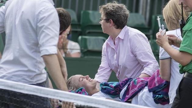Bethanie Mattek-Sands had to be wheeled away on a stretcher after suffering a bad knee injury. (USA TODAY Sports) Bethanie Mattek-Sands had to be wheeled away on a stretcher after suffering a bad knee injury. (USA TODAY Sports)