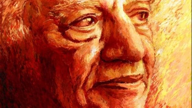 A painting of Faiz Ahmad Faiz