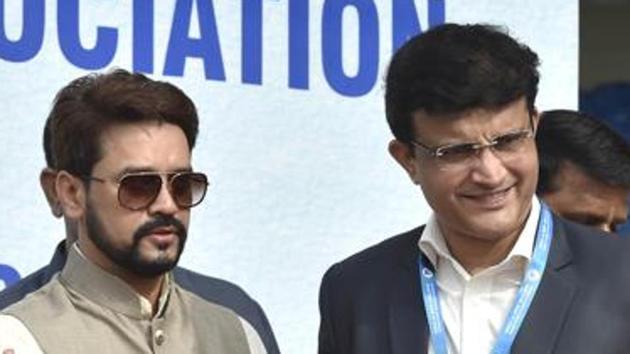 Sourav Ganguly has spoken out in favour of former BCCI President Anurag Thakur.(HT PHOTO)