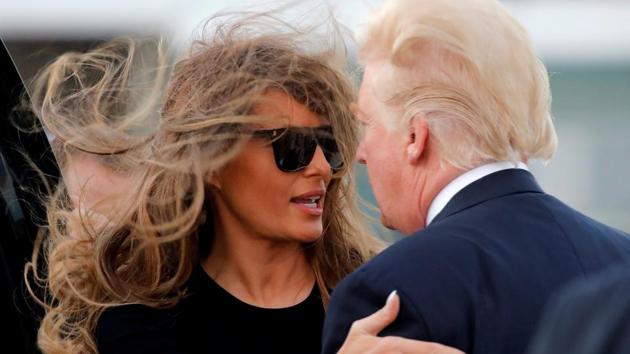 First lady Melania Trump chats with US President Donald Trump during their return from Germany at Joint Base Andrews, Maryland, US. (Reuters) First lady Melania Trump chats with US President Donald Trump during their return from Germany at Joint Base Andrews, Maryland, US. (Reuters)