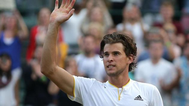 Austria's Dominic Thiem reacts defeated Jared Donaldson of the US 7-5, 6-4, 6-2 to reach Round 4. (AFP)