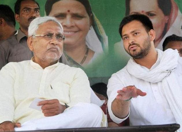 Bihar chief minister Nitish Kumar with his deputy Tejashwi Prasad Yadav, younger son of RJD chief Lalu Prasad. (PTI file photo) Bihar chief minister Nitish Kumar with his deputy Tejashwi Prasad Yadav, younger son of RJD chief Lalu Prasad. (PTI file photo)