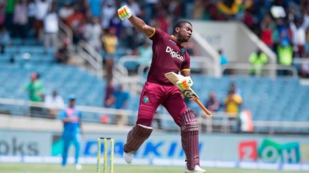 Evin Lewis’s unbeaten 125 guided West Indies to a nine-wicket win against India in the one-off T20I at Kingston, Jamaica.(Twitter)