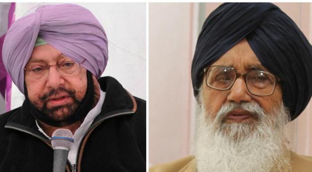 (left) Punjab chief minister Captain Amarinder Singh and Punjab former chief minister Parkash Singh Badal. (HT Photos) (left) Punjab chief minister Captain Amarinder Singh and Punjab former chief minister Parkash Singh Badal. (HT Photos)