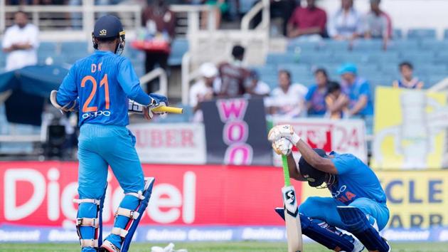 Rishabh Pant and Dinesh Karthik struggled to time the ball as West Indies wrested the initiative back from India. (AFP)