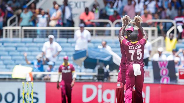 Jerome Taylor picked up two wickets and India could not hit many boundaries in the death overs as India managed 190/6 in 20 overs. (AFP)