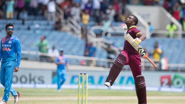 Lewis’s 125* was the highest individual score by a West Indies player in a T20I in the Windies while this knock was the highest by a player against India. (AFP)
