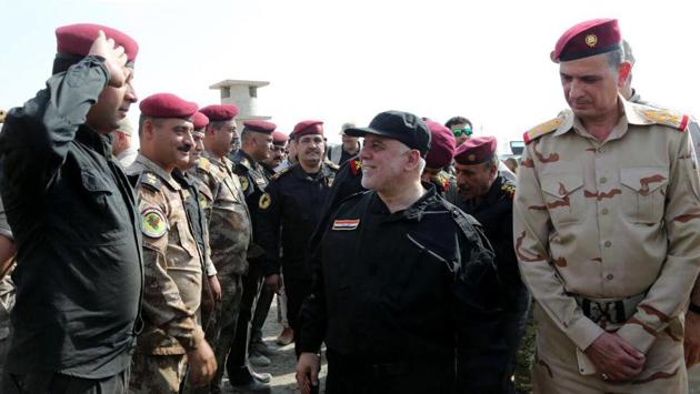Iraqi Prime Minister Haider al-Abadi earlier announced that pro-government forces had retaken the second city from IS after a months-long battle that killed thousands of civilians and forced nearly a million people from their homes. (AFP) Iraqi Prime Minister Haider al-Abadi earlier announced that pro-government forces had retaken the second city from IS after a months-long battle that killed thousands of civilians and forced nearly a million people from their homes. (AFP)