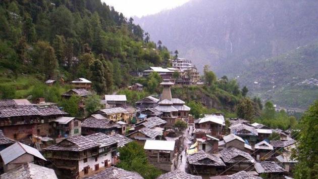 A view of historical village Malana village in Kullu district.(HT PHOTO) A view of historical village Malana village in Kullu district.(HT PHOTO)