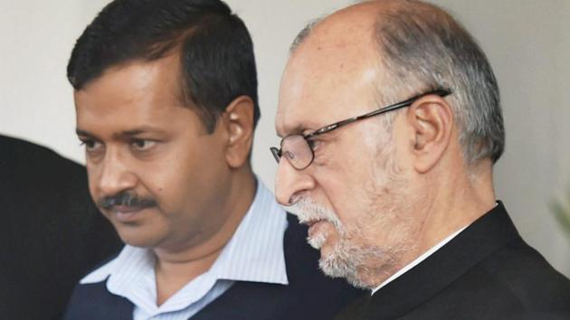 Lt Governor Anil Baijal with Delhi Chief Minister Arvind Kejriwal. Kejriwal had written to the L-G that he was not informed about the constitution of task force on traffic. The L-G wrote back to him that PWD minister Satyendar Jain was present in the meetings in which the issue was discussed. (PTI Photo) Lt Governor Anil Baijal with Delhi Chief Minister Arvind Kejriwal. Kejriwal had written to the L-G that he was not informed about the constitution of task force on traffic. The L-G wrote back to him that PWD minister Satyendar Jain was present in the meetings in which the issue was discussed. (PTI Photo)