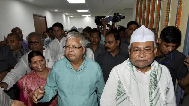 Nitish Kumar and RJD chief Lalu Prasad during an event in Patna.(PTI File Photo) Nitish Kumar and RJD chief Lalu Prasad during an event in Patna.(PTI File Photo)