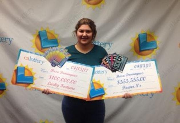 Rosa Dominguez after receiving her cheques.