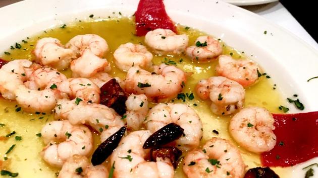 The Shrimp with Garlic at Austurianos. The Shrimp with Garlic at Austurianos.