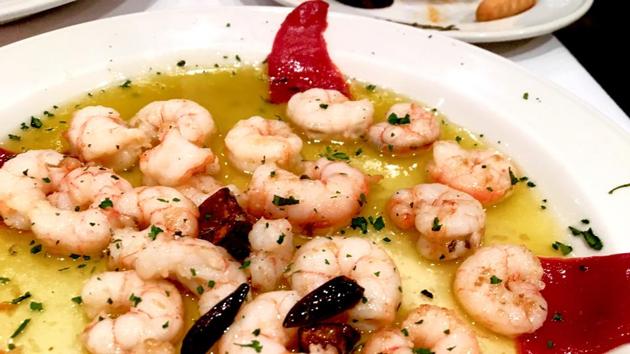 Shrimp with Garlic at Austurianos, a dive in a working class part of Madrid.