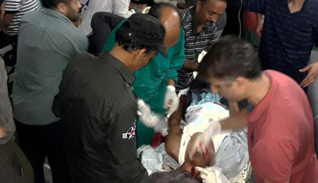 The injured people being treated in a hospital after militants opened fire on pilgrims of the Amarnath Yatra on Monday. (PTI) The injured people being treated in a hospital after militants opened fire on pilgrims of the Amarnath Yatra on Monday. (PTI)