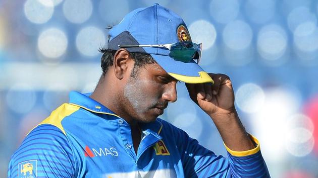Sri Lanka captain Angelo Mathews leaves the ground after Zimbabwe's victory in the fifth One-Day International (ODI) in Hambantota on July 10. (AFP) Sri Lanka captain Angelo Mathews leaves the ground after Zimbabwe's victory in the fifth One-Day International (ODI) in Hambantota on July 10. (AFP)