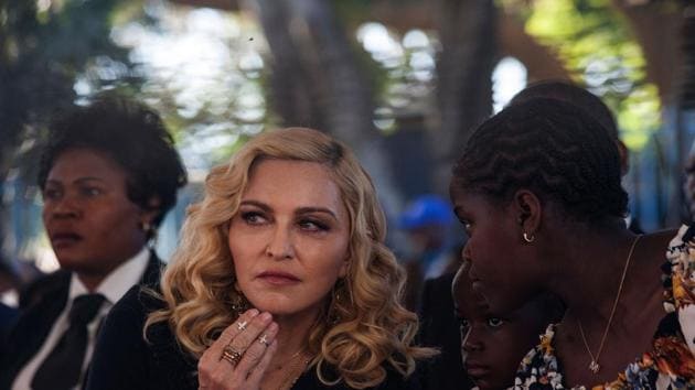 United States Pop Music singer Madonna looks one inside the Mercy James Centre during the opening ceremony. (AFP) United States Pop Music singer Madonna looks one inside the Mercy James Centre during the opening ceremony. (AFP)