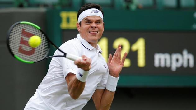 Milos Raonic prevailed over Germany’s Alexander Zverev in five sets to set up a quarter-final clash against Roger Federer. (REUTERS)