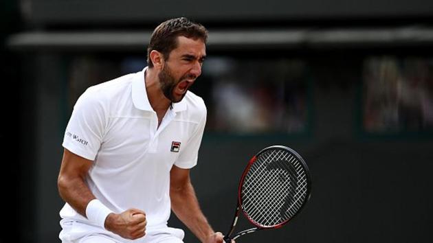 Seventh seed Marin Cilic served out a 3-6, 7-6(6), 7-5, 5-7, 6-1 victory over 16th seed Gilles Muller. (Twitter )
