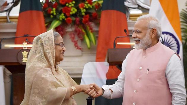 Prime Minister Narendra Modi with his Bangladeshi counterpart Sheikh Hasina. (PTI file for representation) Prime Minister Narendra Modi with his Bangladeshi counterpart Sheikh Hasina. (PTI file for representation)