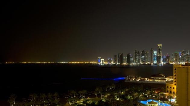 In this Tuesday, March 5, 2013 file photo, the skyline of Doha, Qatar is seen at night from the St. Regis Hotel. Saudi Arabia and three Arab countries severed ties to Qatar on Monday, June 5, 2017.(AP Photo)