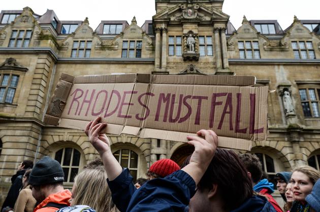 Students march past Oxford University's Oriel College and the statue of Cecil Rhodes. The demonstrators were calling for statues of colonial era figures including Cecil Rhodes and Queen Victoria to removed from university campuses. Recently Oxford University announced it is tweaking its curriculum to make a paper on non-European history obligatory for history students. (Getty Images) Students march past Oxford University's Oriel College and the statue of Cecil Rhodes. The demonstrators were calling for statues of colonial era figures including Cecil Rhodes and Queen Victoria to removed from university campuses. Recently Oxford University announced it is tweaking its curriculum to make a paper on non-European history obligatory for history students. (Getty Images)