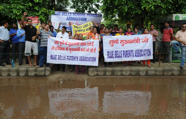 Earlier, Blue Bells group of schools and DPSG schools were ordered to refund excess fee to parents in July and August. (Parveen Kumar/HT FILE) Earlier, Blue Bells group of schools and DPSG schools were ordered to refund excess fee to parents in July and August. (Parveen Kumar/HT FILE)