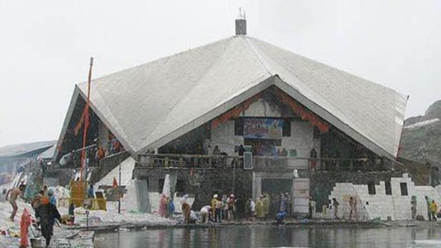 Hemkunt Sahib gurdwara in Uttarakhand(HT Photo) Hemkunt Sahib gurdwara in Uttarakhand(HT Photo)