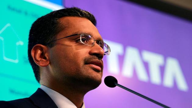 Tata Consultancy Services (TCS) Chief Executive Officer Rajesh Gopinathan speaks during a news conference announcing the company's quarterly results in Mumbai.(Reuters Photo)