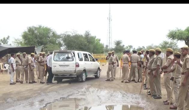 Thirteen companies of the Rajasthan armed constabulary (RAC) along with 400 personnel of the district police are deployed in the village to maintain peace.(HT File Photo)