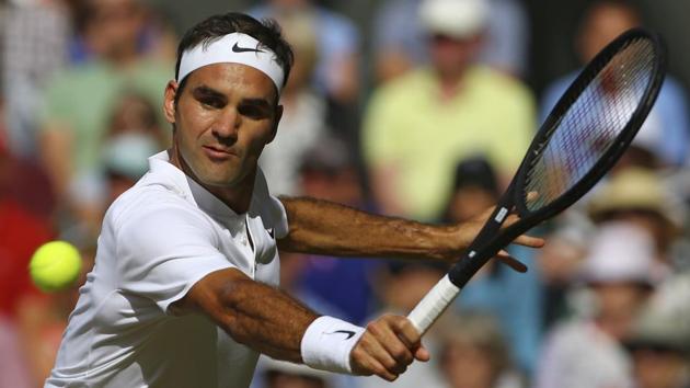Roger Federer then broke Berdych in the third set to continue his flawless march to the final. (AP)