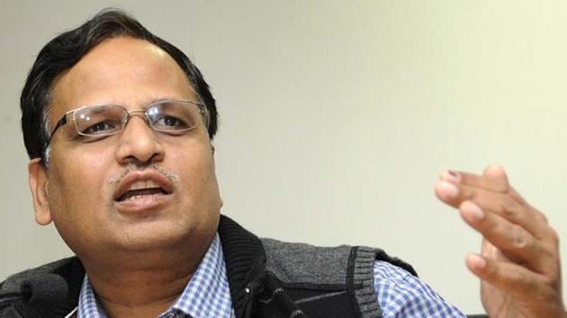 Delhi health minister Satyendar Jain. (File Photo)(Hindustan Times)