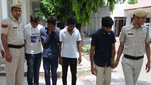 The accused in police custody.(Parveen Kumar/HT)