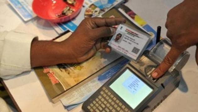 A man registers his fingerprint linked with his Aadhaar number. (AFP File Photo) A man registers his fingerprint linked with his Aadhaar number. (AFP File Photo)