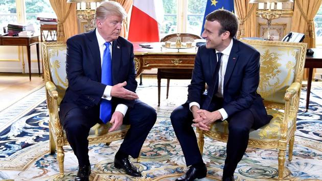 Trump acknowledged that the two nations have a history that dates far back to the American Revolution. The two leaders spoke on working towards a common path on the issues of Syria and countering global terrorism. (Alain Jocard / Reuters) Trump acknowledged that the two nations have a history that dates far back to the American Revolution. The two leaders spoke on working towards a common path on the issues of Syria and countering global terrorism. (Alain Jocard / Reuters)
