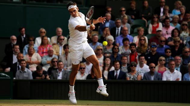 Roger Federer took on Tomas Berdych in the second semi-final of the day. (REUTERS)