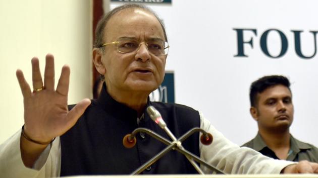Finance minister Arun Jaitley at the 36th NABARD Foundation Day and Silver Jubilee of SHG Bank Linkage Programme. (Sushil Kumar/ Hindustan Times) Finance minister Arun Jaitley at the 36th NABARD Foundation Day and Silver Jubilee of SHG Bank Linkage Programme. (Sushil Kumar/ Hindustan Times)