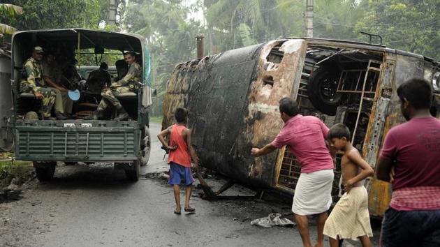 Basirhat was rocked by communal violence over a controversial Facebook post by a Hindu teenager.(Samir Jana/HT File Photo)