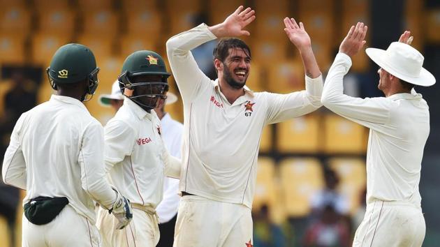 Graeme Cremer took three wickets as Sri Lanka stuttered to 293/7, still trailing Zimbabwe by 63 runs. (AFP) Graeme Cremer took three wickets as Sri Lanka stuttered to 293/7, still trailing Zimbabwe by 63 runs. (AFP)