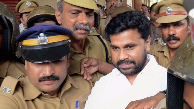 Actor Dileep, arrested in connection with the abduction and assault of a popular Malayalam actress, being produced in a court in Kochi on Friday.(PTI)